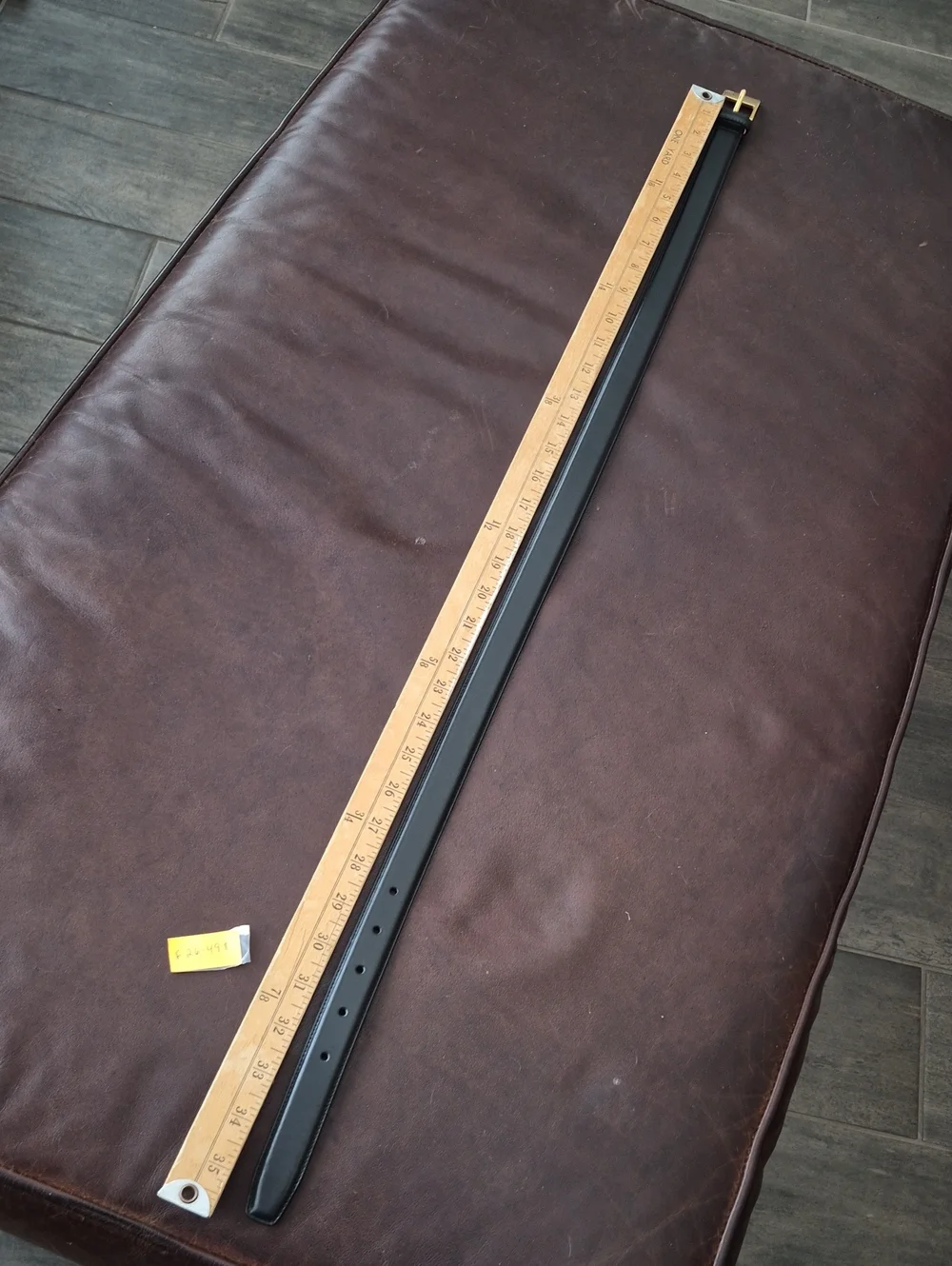 Lauren Ralph Lauren Black Leather Plaque Belt Medium NWOT